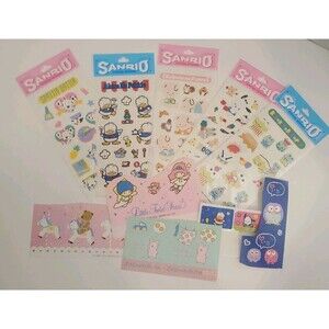 Vintage NOS 5x 1994-95 Sanrio Sticker Sheets Keroppi Twin Stars Pochacco & MORE